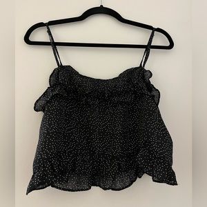 Ruffle Polka Dot Crop Top